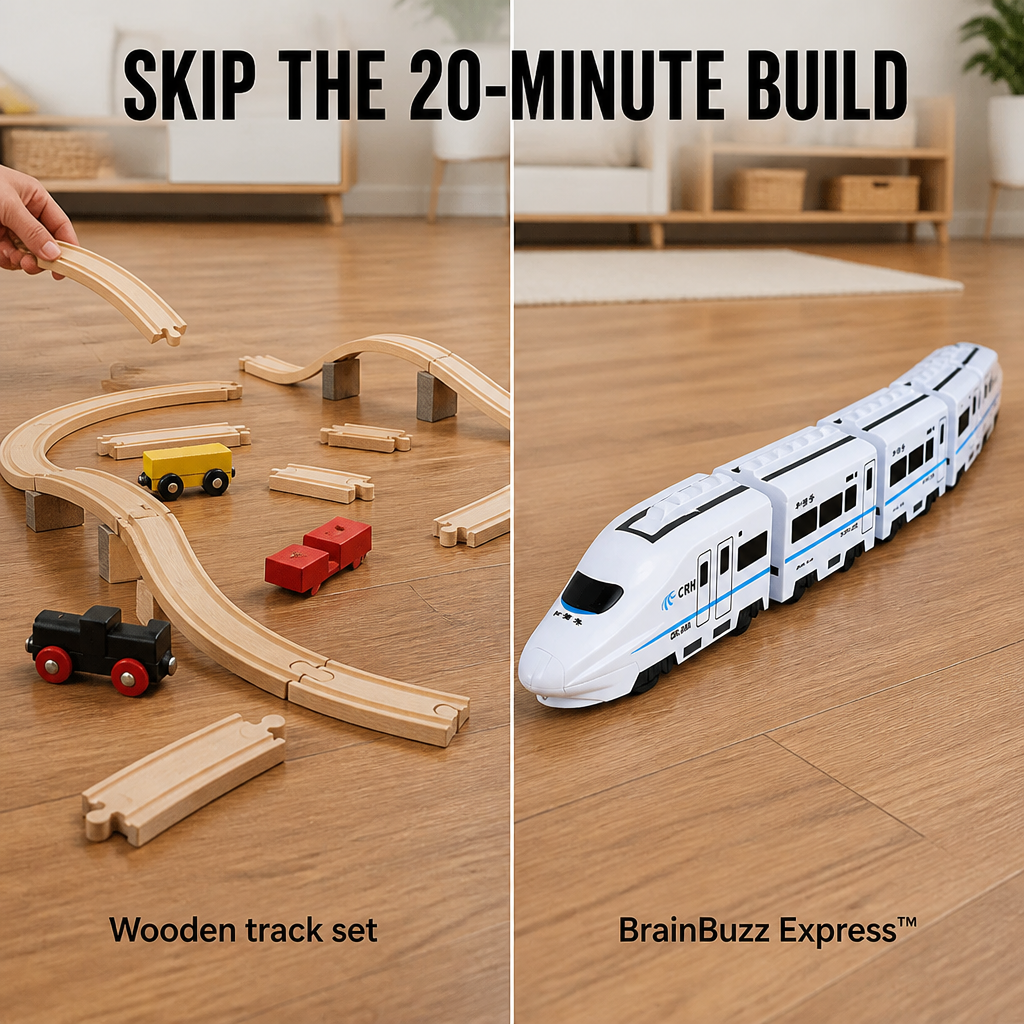 BrainBuzz Express™ — Speed a Life-Like Bullet Train Across Their Bedroom Floor