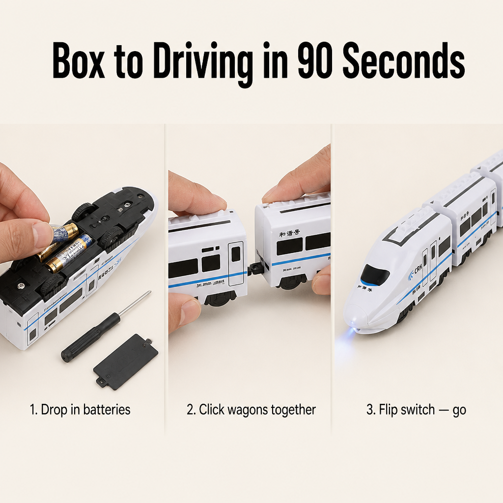 BrainBuzz Express™ — Speed a Life-Like Bullet Train Across Their Bedroom Floor