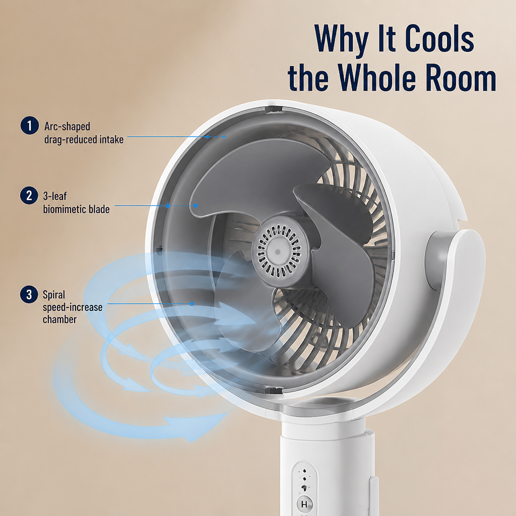 BreezeCraft™ — Quietly Cool Your Entire Bedroom Using Just One USB Port