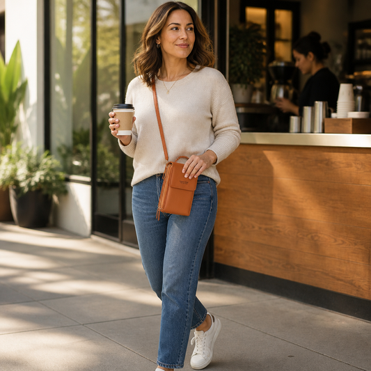 VividGuard™ – Touch-Free Touchscreen Crossbody Phone Bag with RFID Shielding