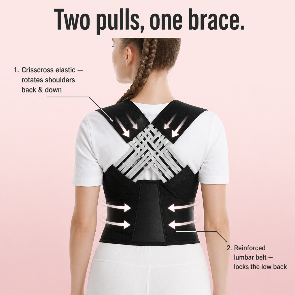 AlignPro™ — Correct Rounded Shoulders and Relieve Tight Lower Back with a Single Brace