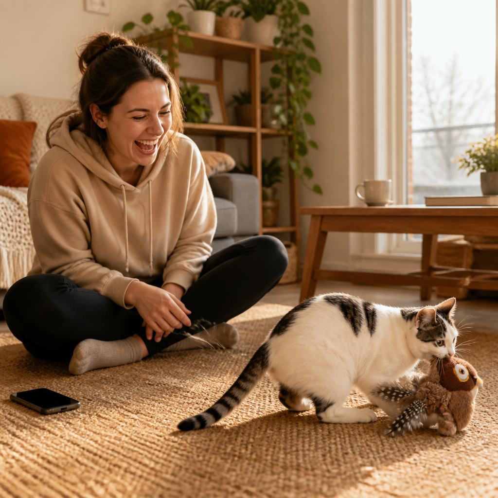 FeralFlicker™ — Activate Your Indoor Cat's Hunting Instinct With a Single Paw Tap