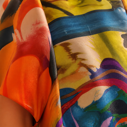 ZephyraWave™ – Breezy Bohemian Abstract Pattern Summer Dress