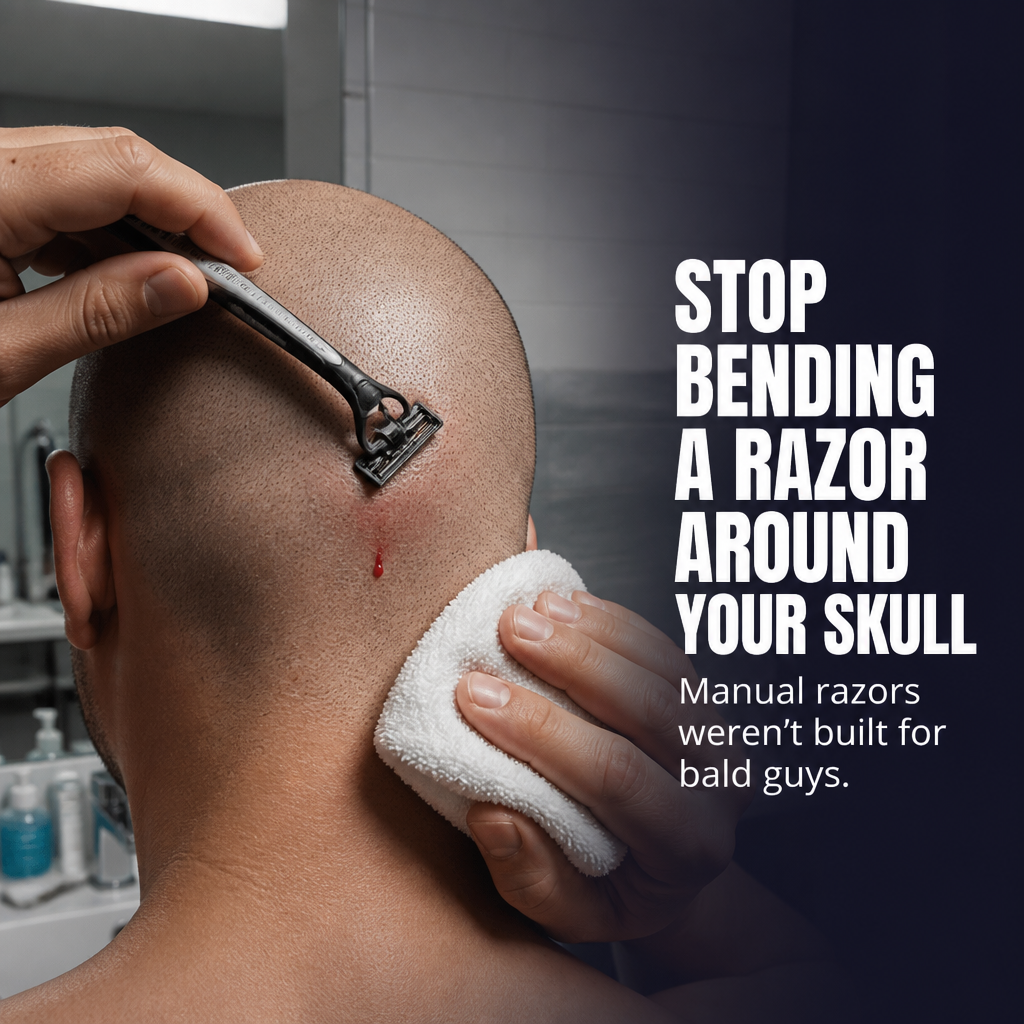 ApexGlide™ — Achieve a Whole Head Smooth Shave in Less Than 3 Minutes