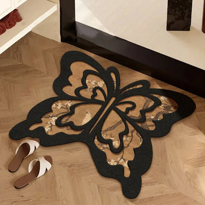 Retro butterfly fast-drying non-slip diatomaceous mat