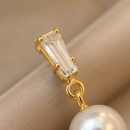 LumaFleur™ – Sophisticated Pearl Drop Earrings with Crystal Detail