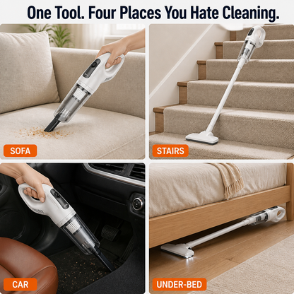 SparkBlitz™ — Cordlessly Lift Crumbs, Pet Hair, and Dust From Every Nook