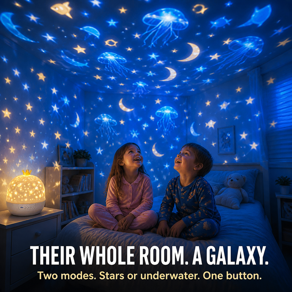 AquaDream™ — Swap Bedtime Struggles for a Starry Ceiling Show