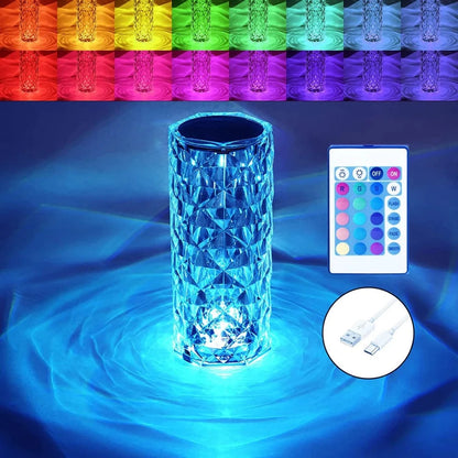 Multi-Color Diamond Crystal Lamp