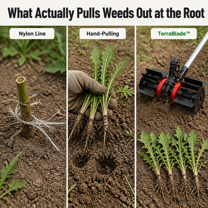 TerraBlade™ — Easy Root-to-Soil Weed Removal Without the Effort