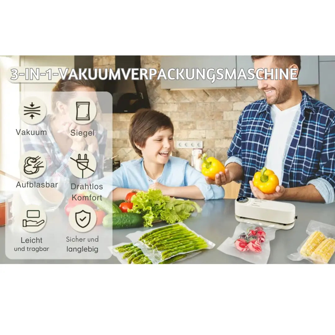 3-in-1 Mini Wireless Vacuum Sealer – Preserve Food Freshness & Beyond