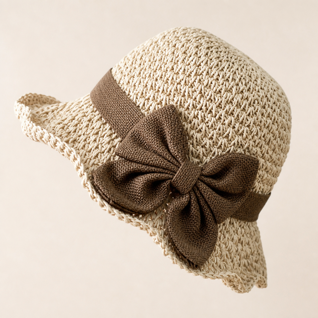 Solenza™ – Stylish Foldable Straw Sun Hat with Bow