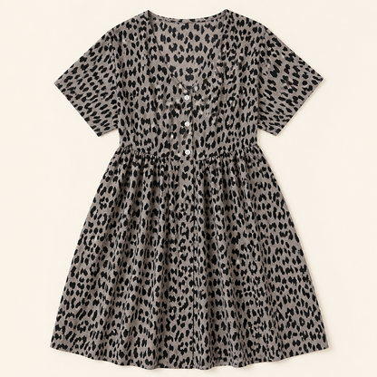 LuminaEase™ – Casual V-Neck Button-Front Day Dress