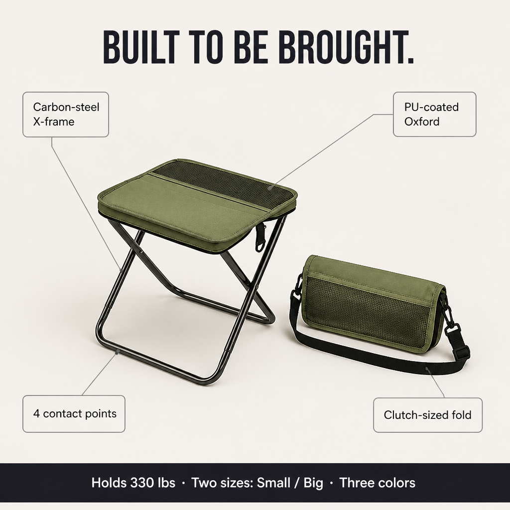 TerraSeat™ — Pack a 330 lb Seat That Collapses Into Your Daypack