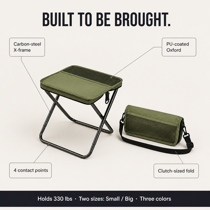 TerraSeat™ — Pack a 330 lb Seat That Collapses Into Your Daypack