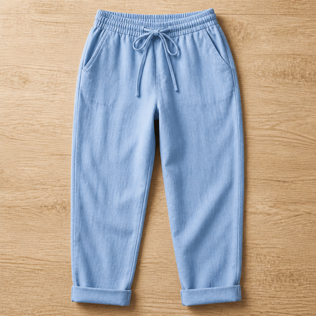 BellaSilk™ – Comfortable Cotton-Linen Tapered Pants with Adjustable Drawstring Waist