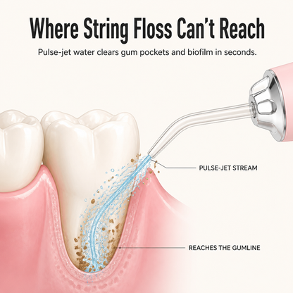 HydraPulse™ — Zap Plaque & Bleeding-Gum Buildup Between Close Teeth Instantly