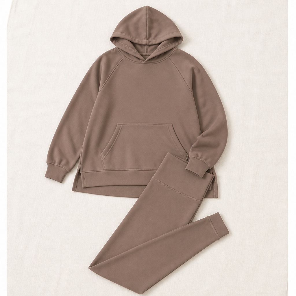 GlowFlex™ – Comfy Hooded Tunic & High-Waist Leggings Set