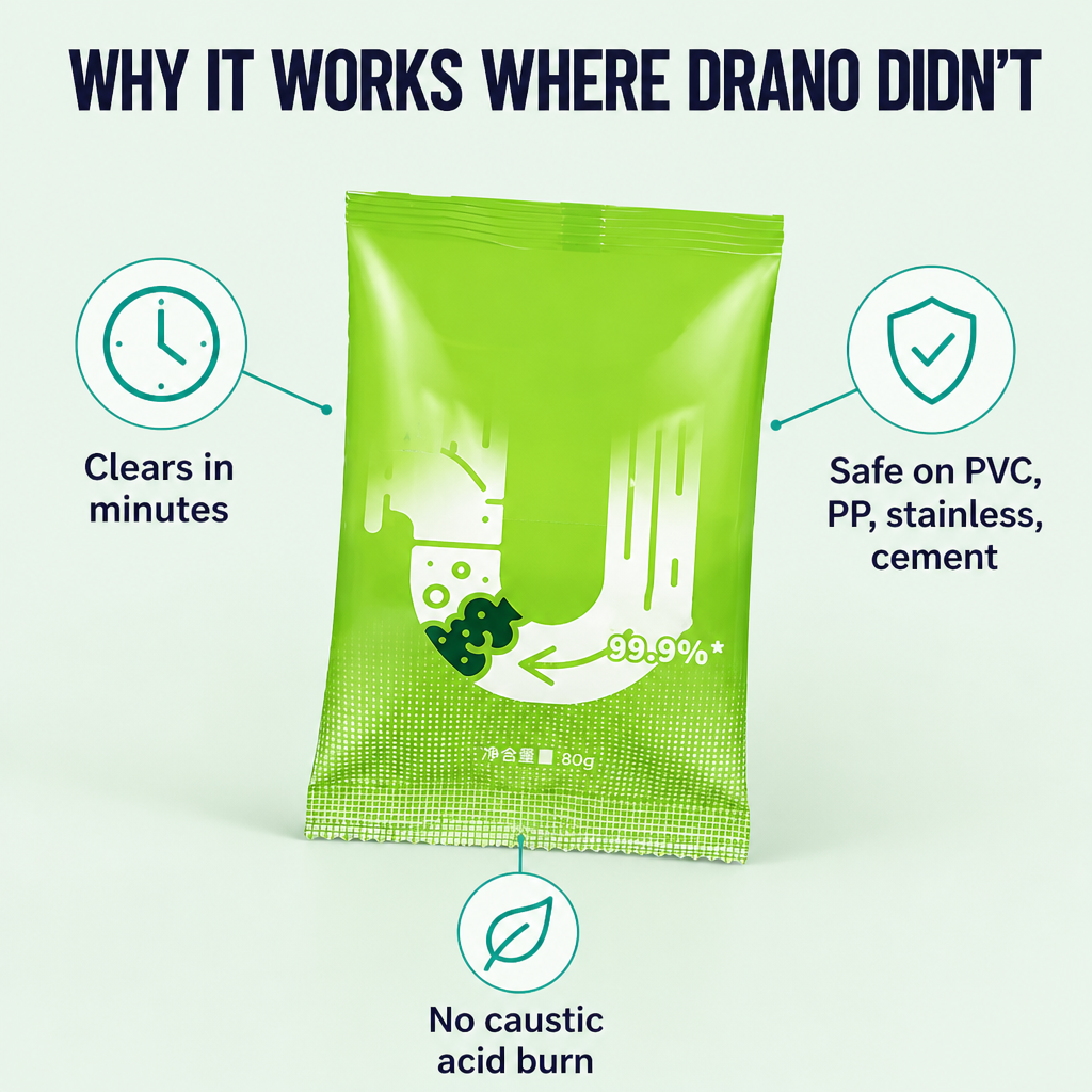 RapidFlowX™ — Break Down Hair, Grease & Sludge Fast Without Damaging Your Pipes