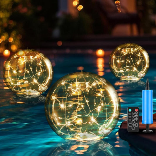 1+1 FREE | EcoGlow | Solar Floating Pool Lights – Waterproof & Color Changing