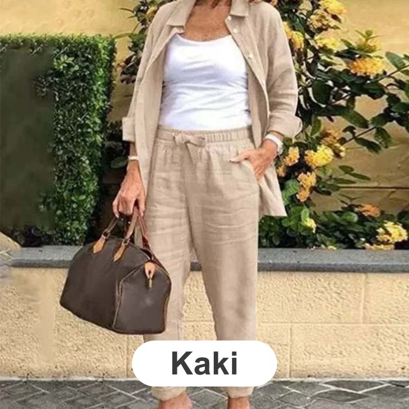 Veloria™ Cotton-Linen Set — Feel Fresh, Stylish, and Unstoppable All Day Long