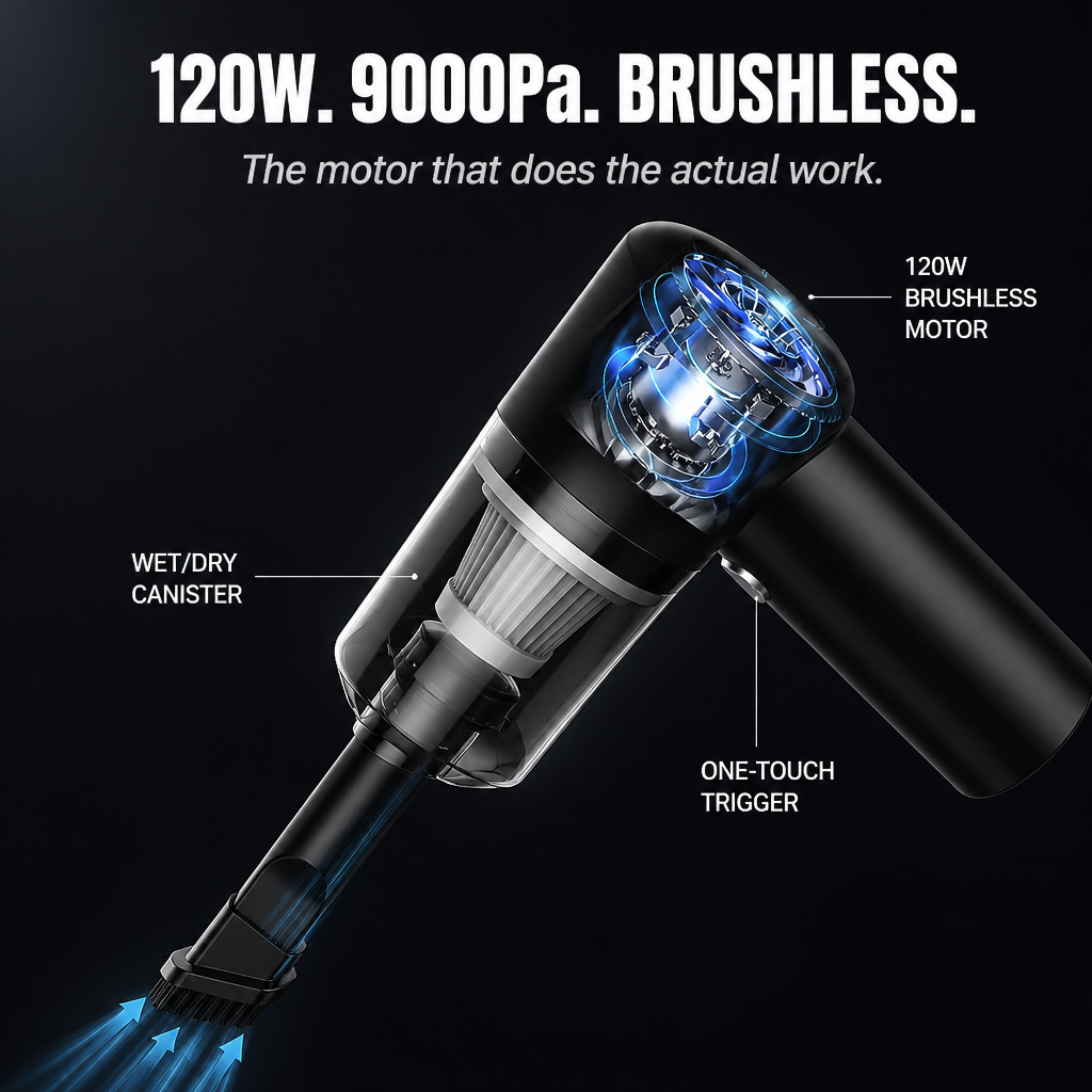 AirSculpt™ Cordless Master — Lift Dust, Crumbs & Pet Hair From Every Concealed Corner | 9000Pa Suction