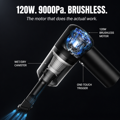 AirSculpt™ Cordless Master — Lift Dust, Crumbs & Pet Hair From Every Concealed Corner | 9000Pa Suction