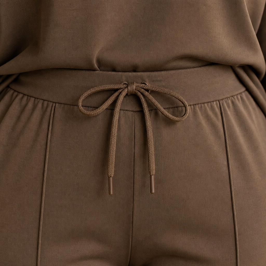 ElysianEase™ – Comfortable Long Sleeve Shirt & Wide-Leg Trousers Set