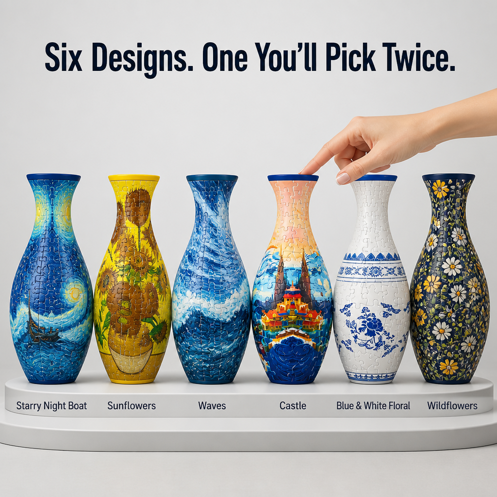 BloomCraze™ — Click 160 Pieces Together Into a Porcelain-Style Vase That Fits Real Flowers