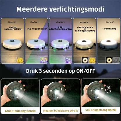 4-in-1 Camping Lamp – Lantern, Power Bank, and 10m String Lights