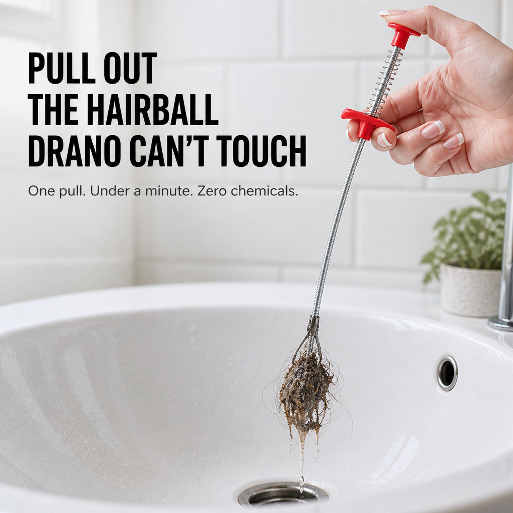 ClingClaw™ — Extract Hairball Drano Even Plumbers Can't Access