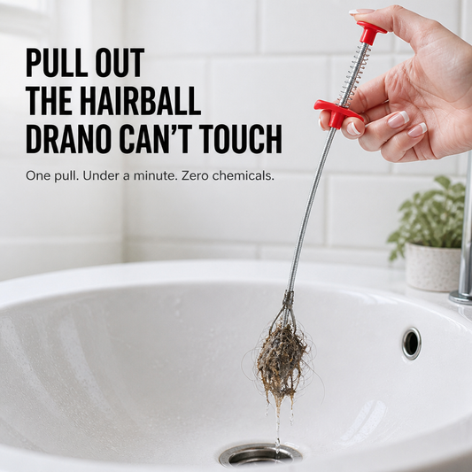 ClingClaw™ — Extract Hairball Drano Even Plumbers Can't Access