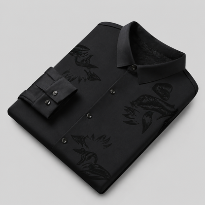 VulcanTherm™ – Slim-Cut Fleece-Lined Shirt Featuring Brushstroke Design