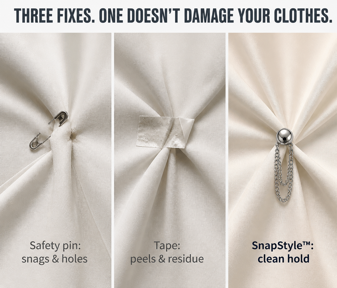 SnapStyle™ — Tuck, Cinch & Restyle Any Outfit Without Pins or Sewing