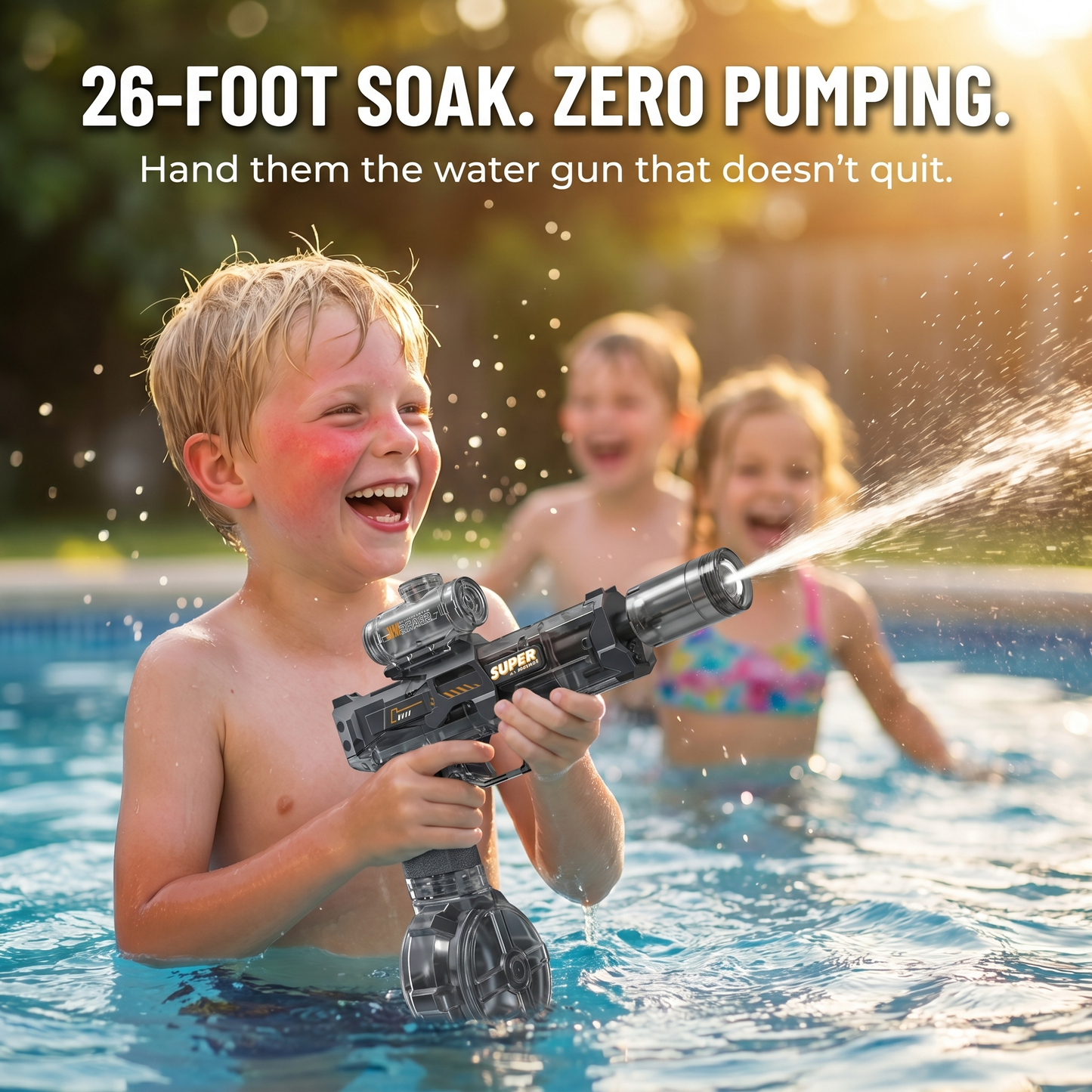 AquaBlast™ — Wet the Entire Yard at 26 Feet With No Pumping Required