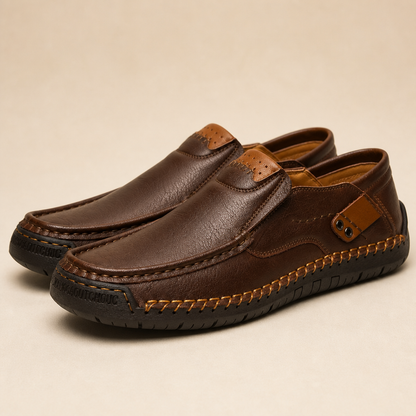 Bravaro™ – Handcrafted Slip-On Leather Loafers with Padded Sole