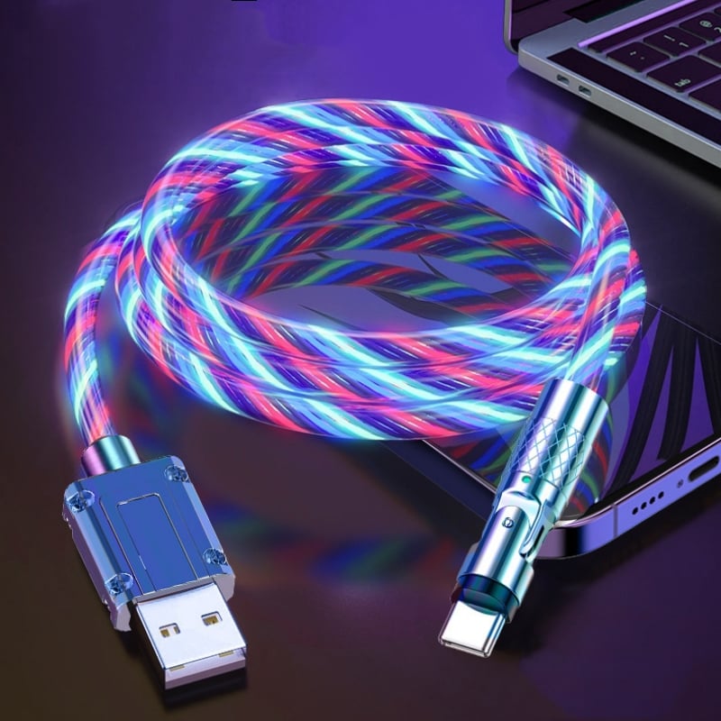 GlowLink - Fast Charging Cable with 540° Rotation and Illuminated Lights