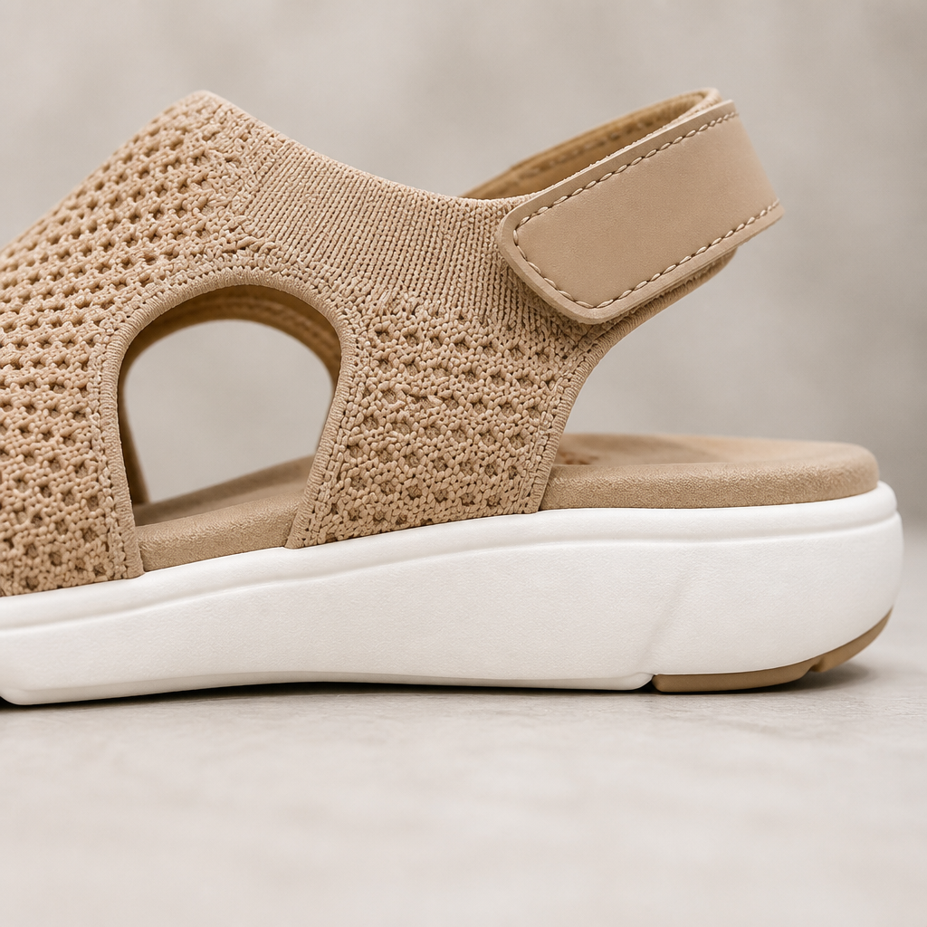 AeroLuxe™ – Padded Mesh Slingback Sandals Featuring Velcro Strap