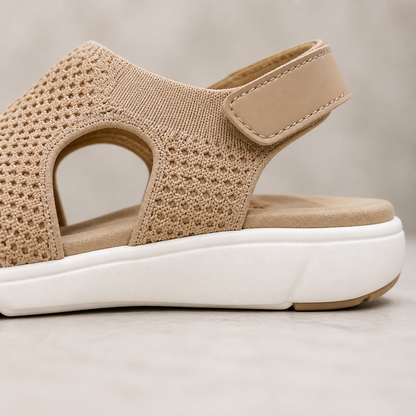 AeroLuxe™ – Padded Mesh Slingback Sandals Featuring Velcro Strap