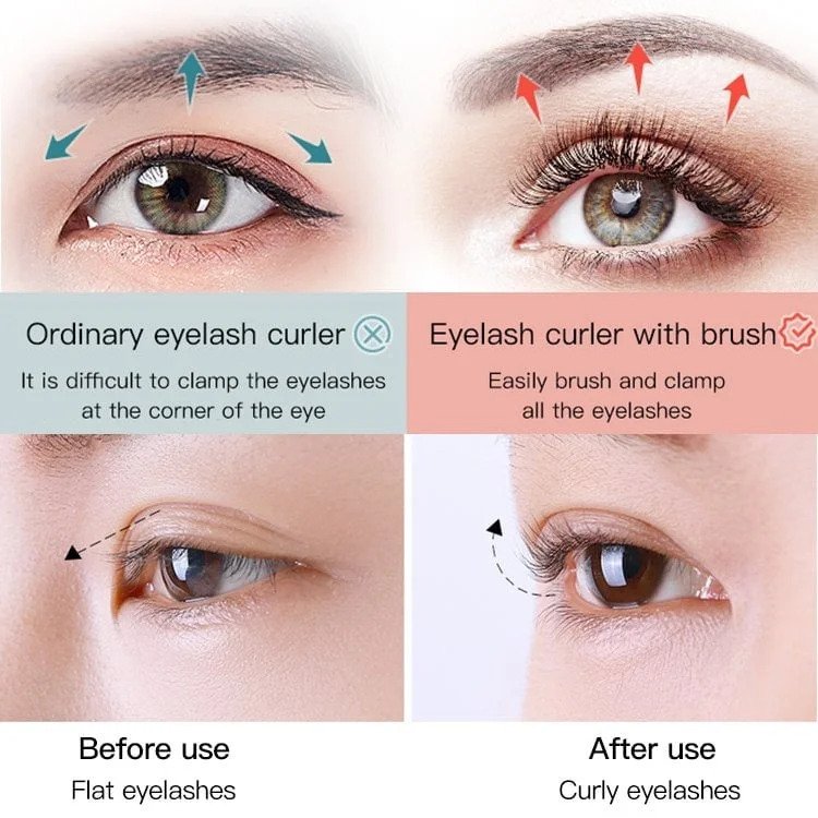 【LAST DAY SALE】New Eyelash Curler with Brush Makeup Tools (Buy One Get One Free)