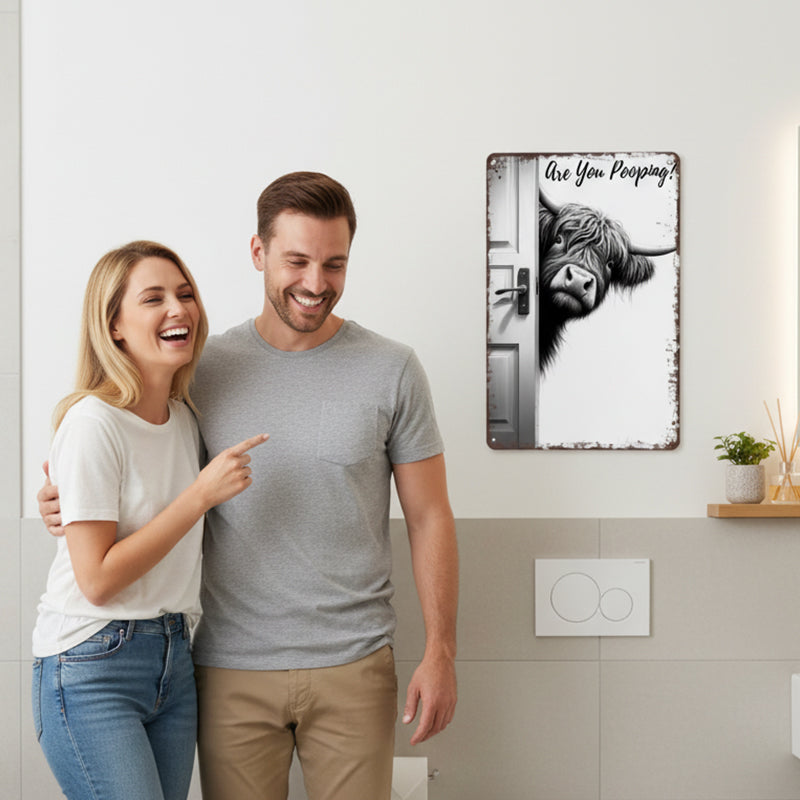 QuirkyMoo™ Laugh Sign — Transform Your Bathroom Into a Joy-Filled Conversation Starter Everyone Loves