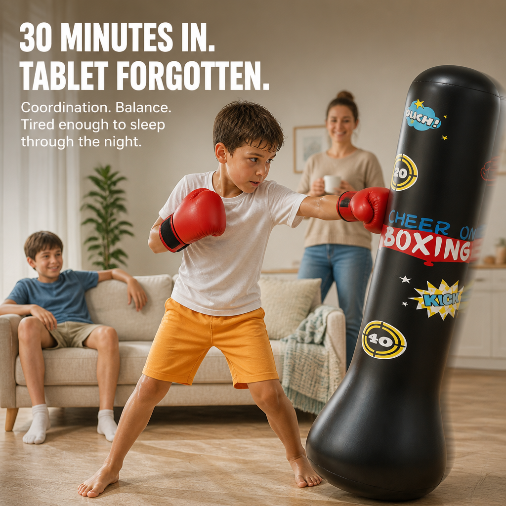 BounceBattler™ — Burn Off Kids' Wild Energy Indoors Without Giving Up Screen Time