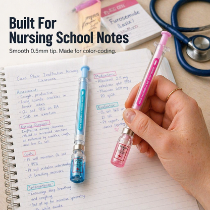 VibeSyringe™ — Color-Mark Each Care Plan, Drug Card & Lecture Note With Silky Smooth Ink