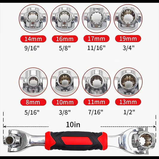 GripForce™ 48-IN-1 Multi-Wrench — Master Every Bolt with Effortless Power and Precision