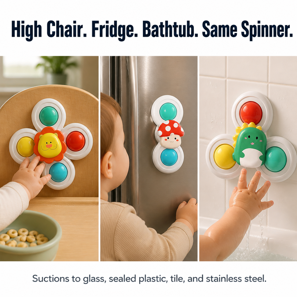 SpinSoothe™ — Attach One to the Tray and Enjoy Your Meal in Peace | 3-Pack