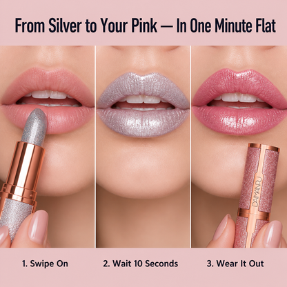 LipAura™ — See Glitter Blend Into Your Unique Pink Hue