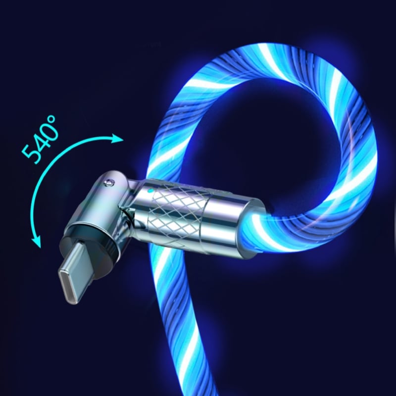 GlowLink - Fast Charging Cable with 540° Rotation and Illuminated Lights