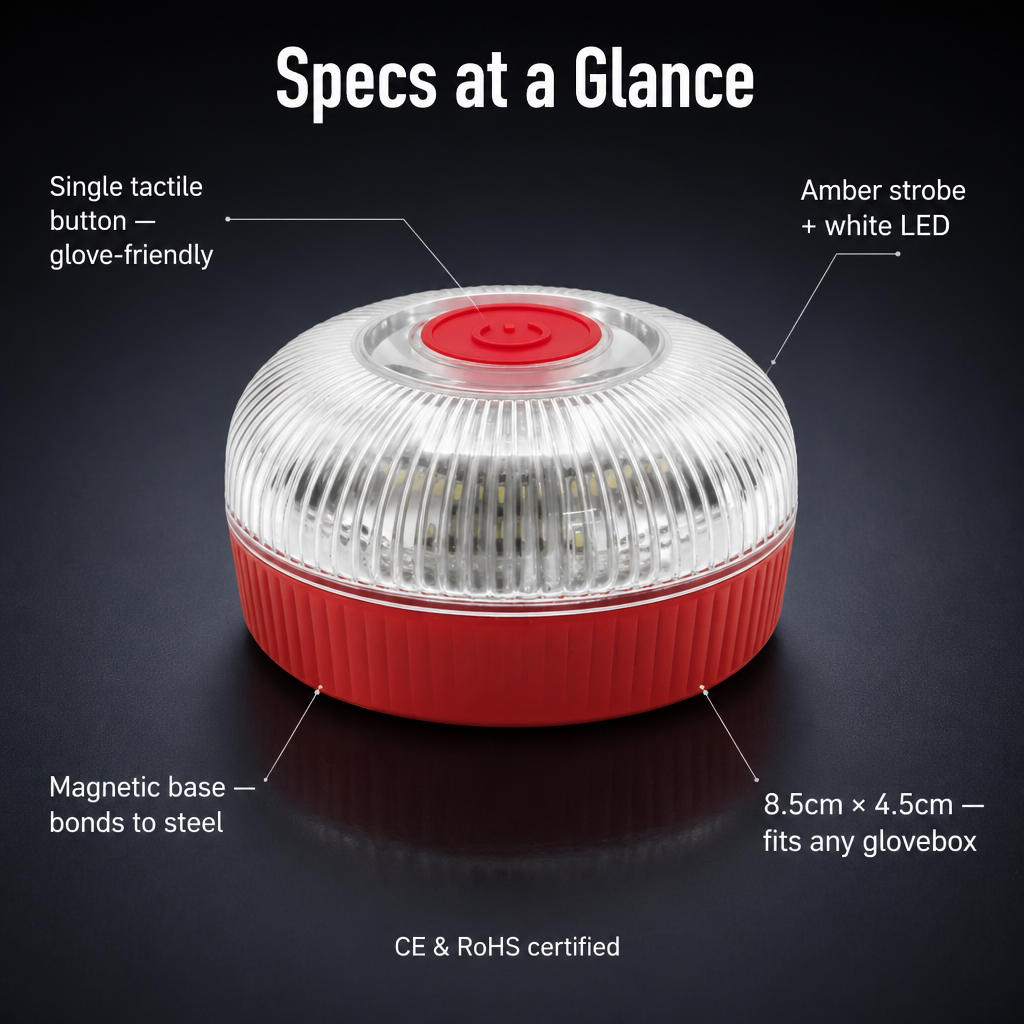 LuciPulse™ — Attach to Your Roof & Illuminate the Roadside Instantly