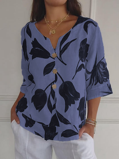 ZephyraLuxe™ Linen V-Neck Top — Keep Cool, Fresh, and Perfectly Confident All Day