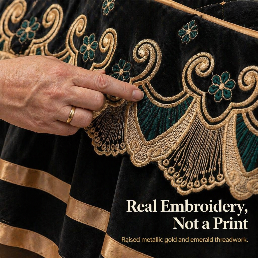 RamvoaLuxe™ — Wrap Your Bed in Embroidered Lace and Gilded-Ribbon Hotel-Suite Elegance
